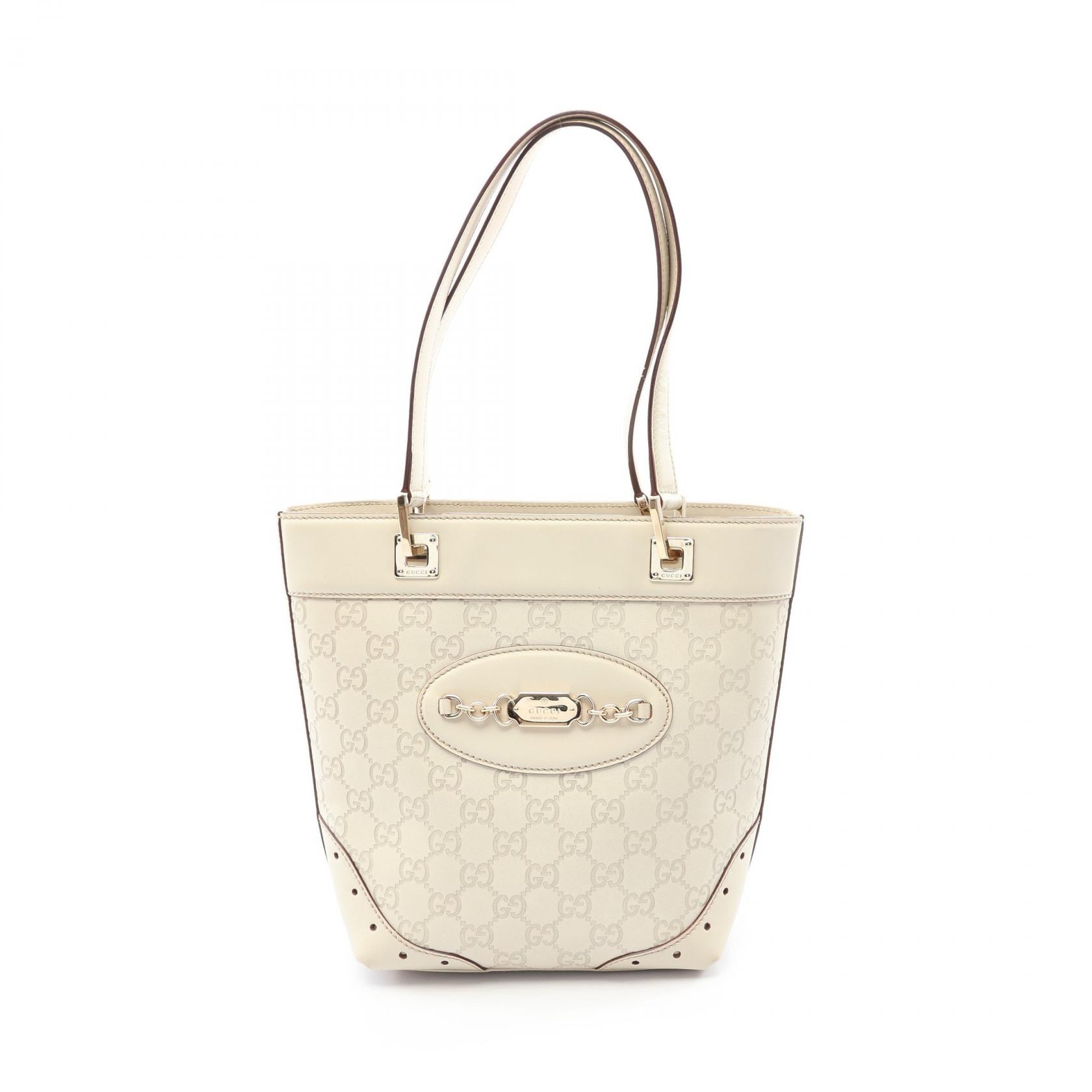 グッチ GUCCI グッチシマ トートバッグ バッグ レザー レディース アイボリー系 145994 【中古】