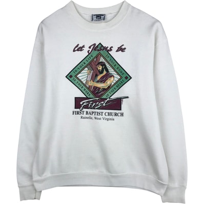 古着 90年代 リー Lee COTTON BLEND JESUS イエスキリスト プリントスウェットシャツ トレーナー USA製 メンズL相当/eaa624889