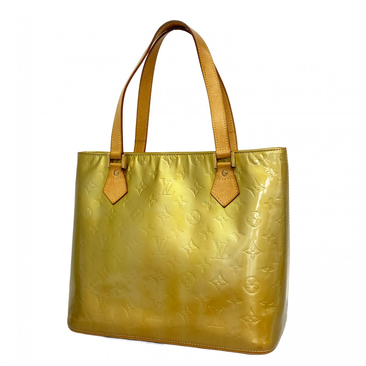 【6dc2888】ルイヴィトン トートバッグ ヴェルニ ヒューストン M91053 グリ【中古】レディース