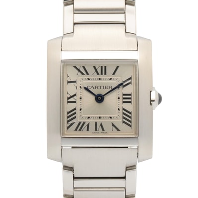 カルティエ CARTIER タンクフランセーズ SM 腕時計 時計 ステンレススチール レディース シルバー系 WSTA0065 【中古】