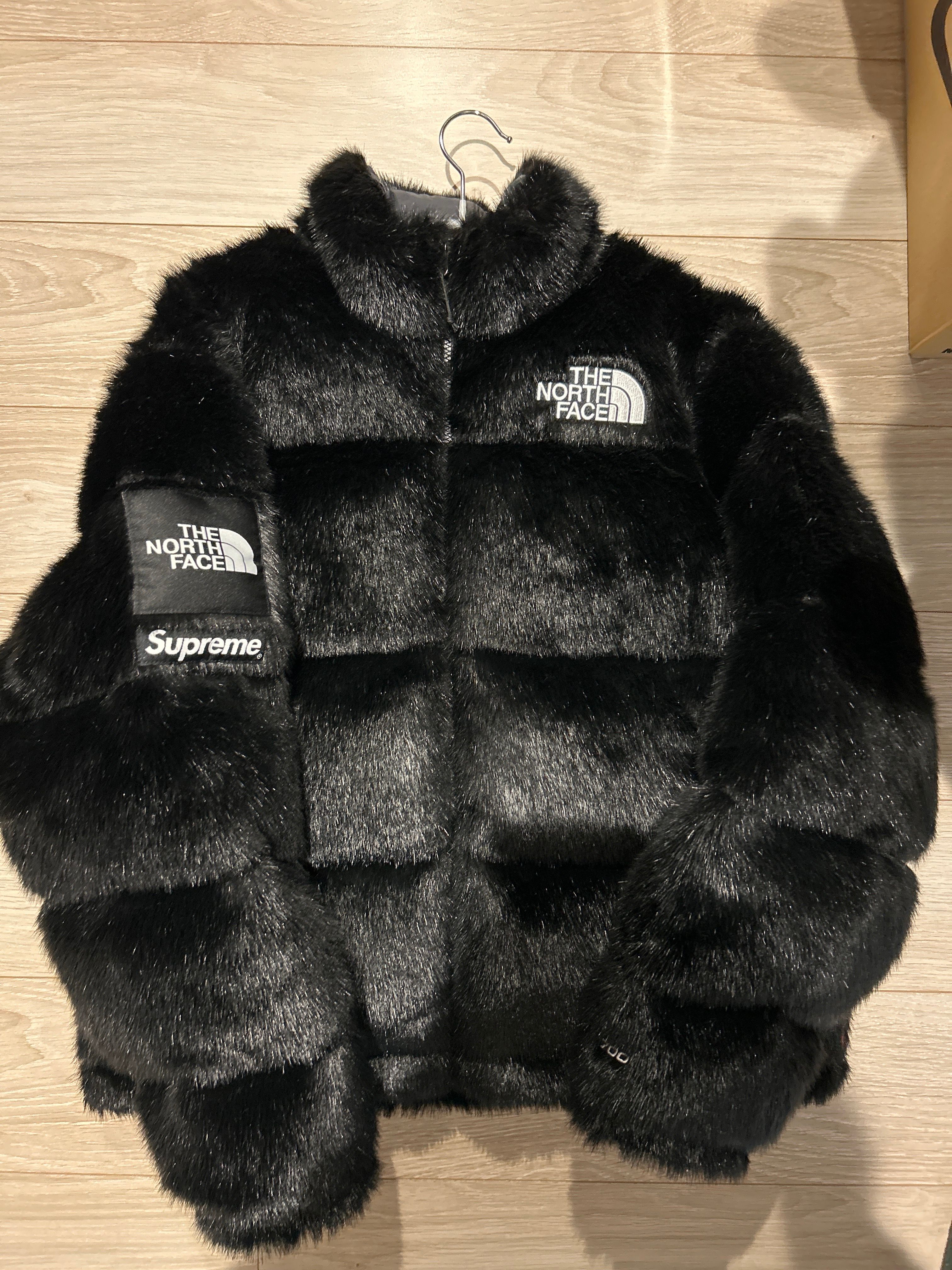 Supreme x The North Face Faux Fur Nuptse Jacket "Black"