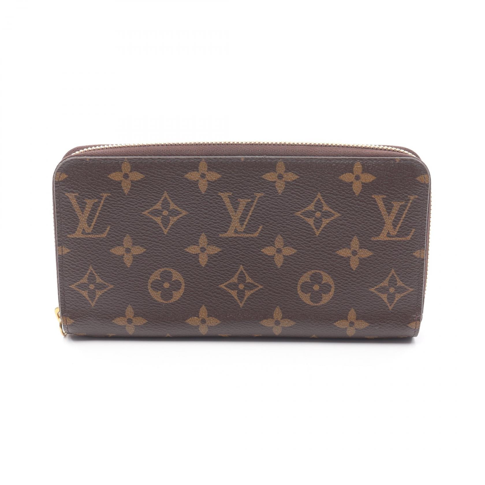 ルイ・ヴィトン LOUIS VUITTON ジッピーウォレット ラウンド長財布 財布 PVCコーティングキャンバス モノグラム フューシャ レディース ブラウン系 / ピンク系 M41895 【中古】