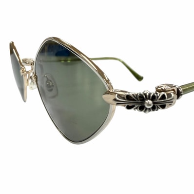 Chrome Hearts DIAMOND DOG Sunglasses "Gold/Clear Green"