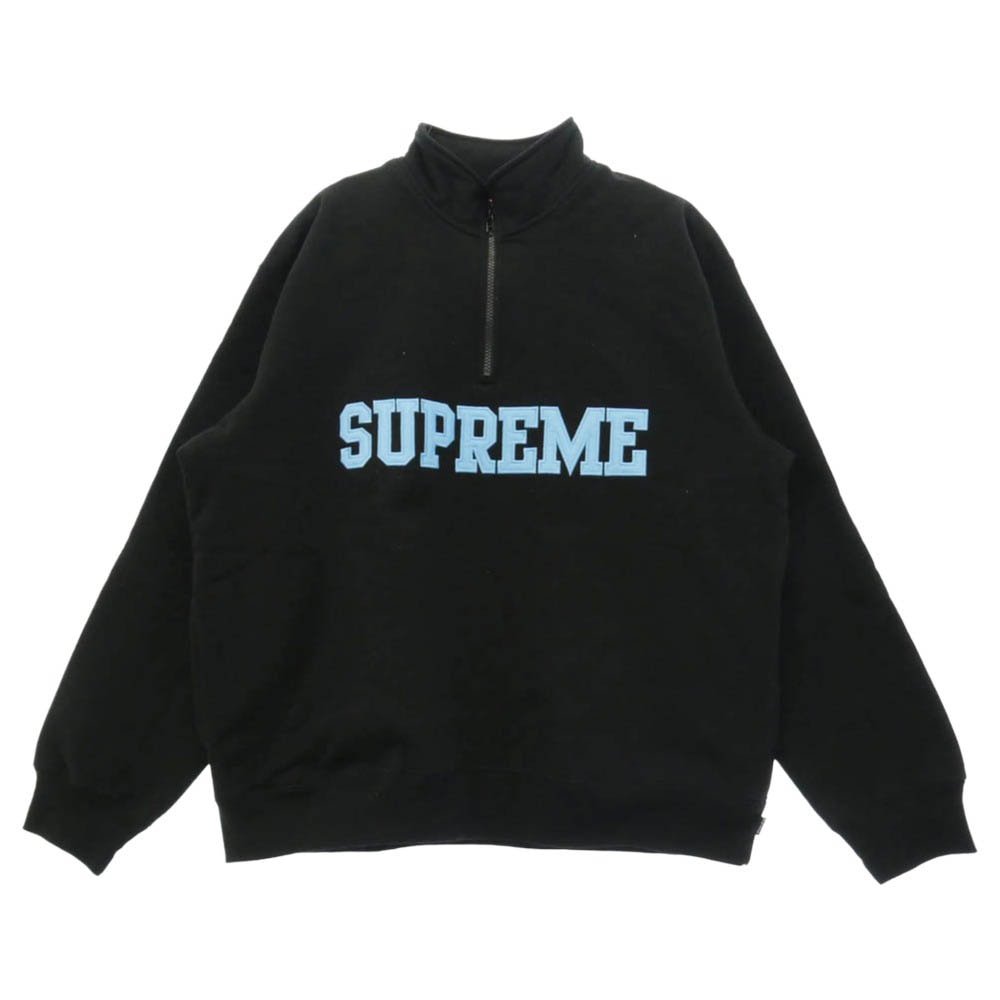 Supreme シュプリーム 24AW Collegiate Half Zip Pullover カレッジエイト ハーフジップ プルオーバー スウェット ブラック系 L【中古】