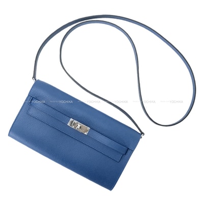 【渋谷並木橋店】HERMES エルメス 長財布 ケリーウォレット ロング トゥーゴー ブルータイ エプソン シルバー金具 K刻印 新品