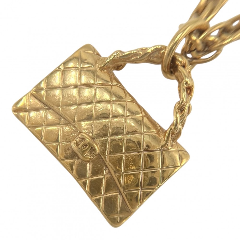 CHANEL シャネル ネックレス ココマーク マトラッセモチーフ アクセサリー バッグ ペンダント ヴィンテージ
 GP    95P ゴールド レディース 約42.6g 1995年【中古品】