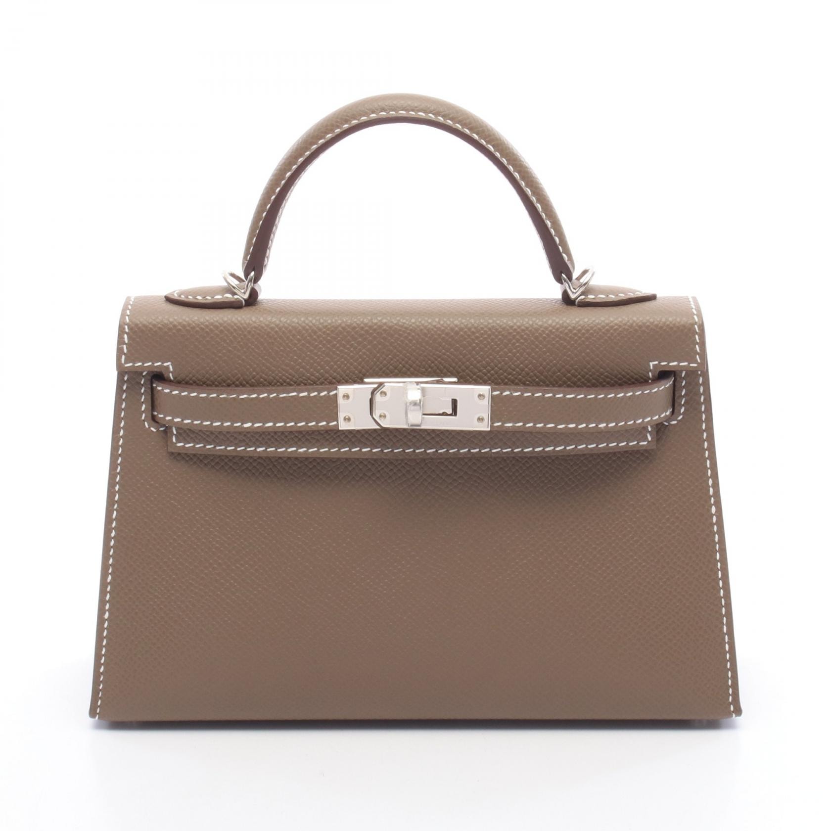 エルメス HERMES ミニケリー2 エトゥープ 外縫い 2WAY ハンドバッグ バッグ ヴォーエプソン ヴォーエプソン K刻印(2025年製造) レディース ブラウン系 071302CK 【中古】