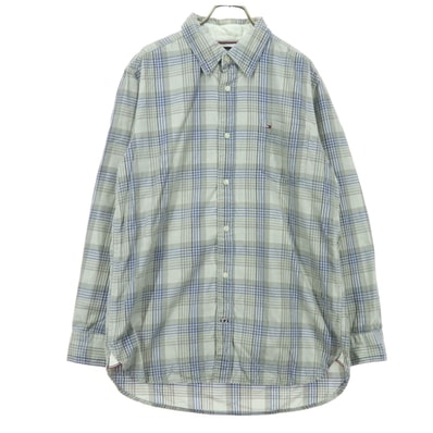 TOMMY HILFIGER トミーヒルフィガー チェック柄 長袖 コットンシャツ XL グレー系