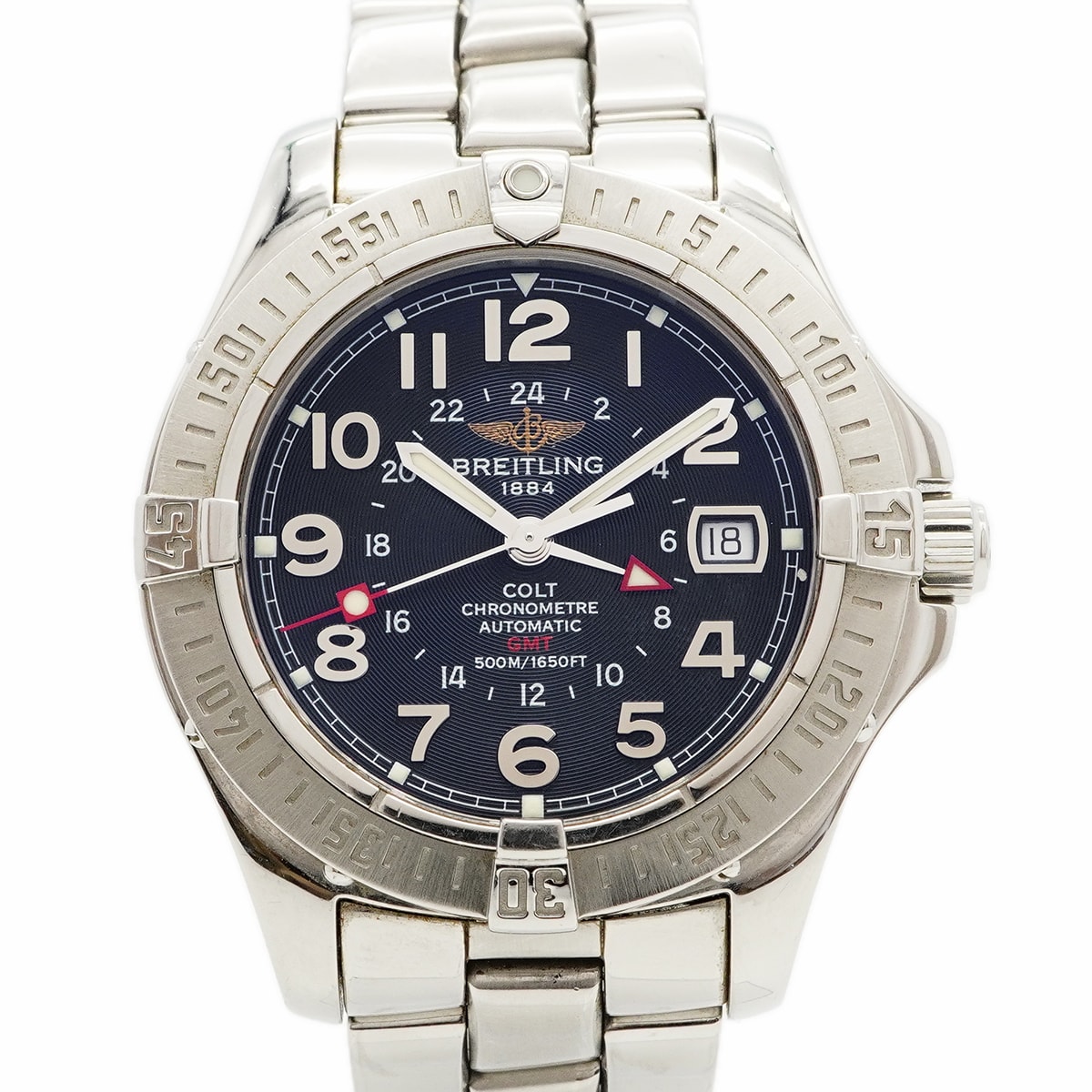 【6wce0436】ブライトリング コルト GMT A32350 黒文字盤【中古】腕時計 メンズ