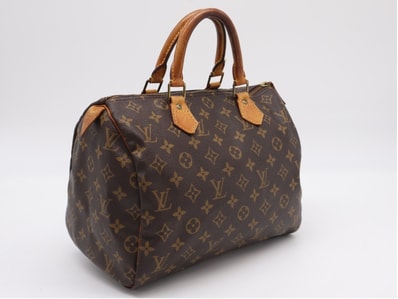 LOUIS VUITTON ルイ・ヴィトン モノグラム スピーディ30 M41526 ハンドバッグ ブラウン コーティングキャンバス レザー レディース