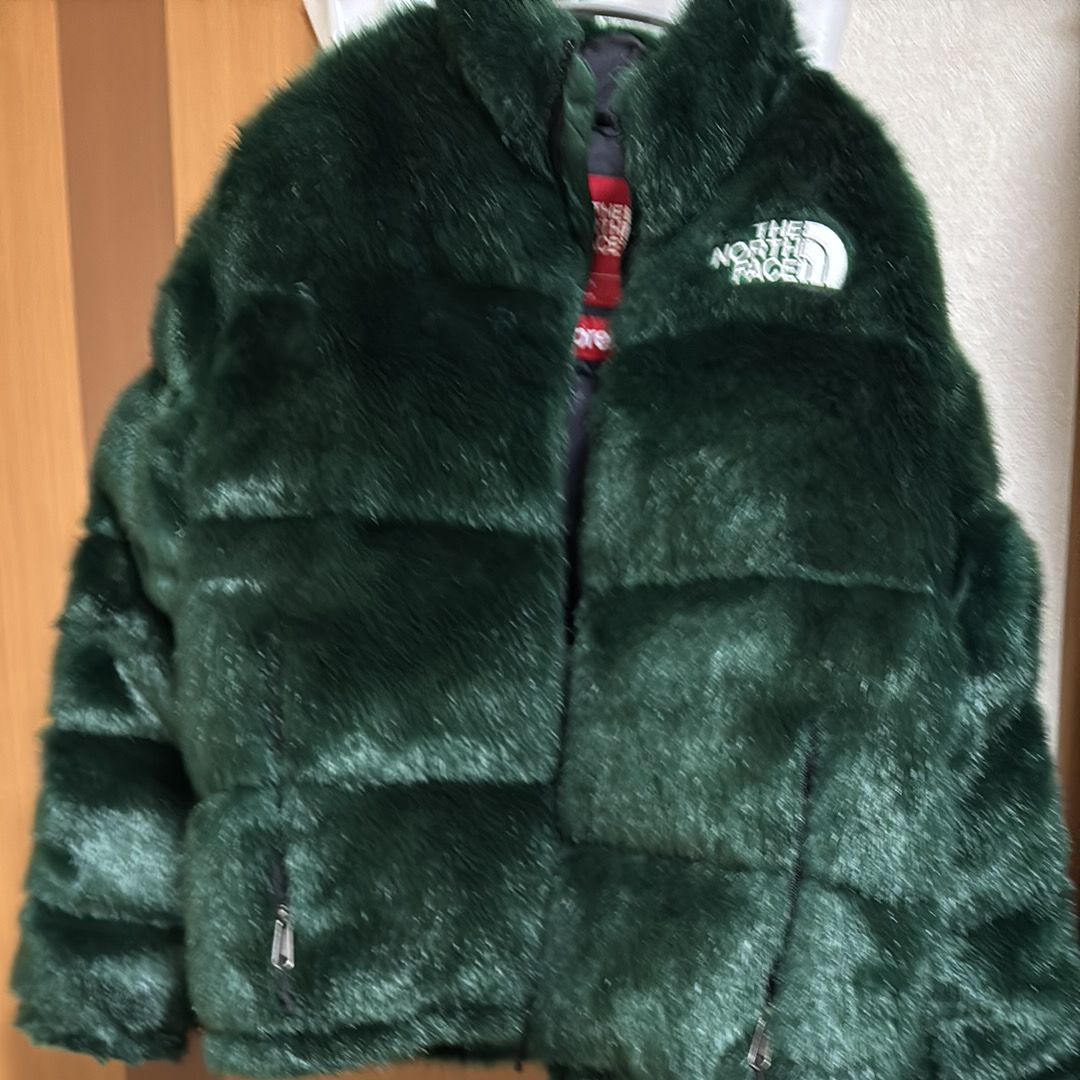 Supreme x The North Face Faux Fur Nuptse Jacket "Green"