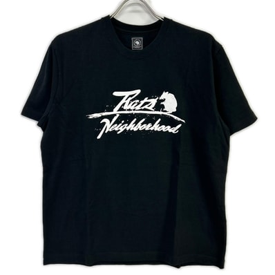 ラッツ ×NEIGHBORHOOD 20周年記念 25SPT-0105 ブラック×ホワイト コットン フロントプリント ショートスリーブカットソー S