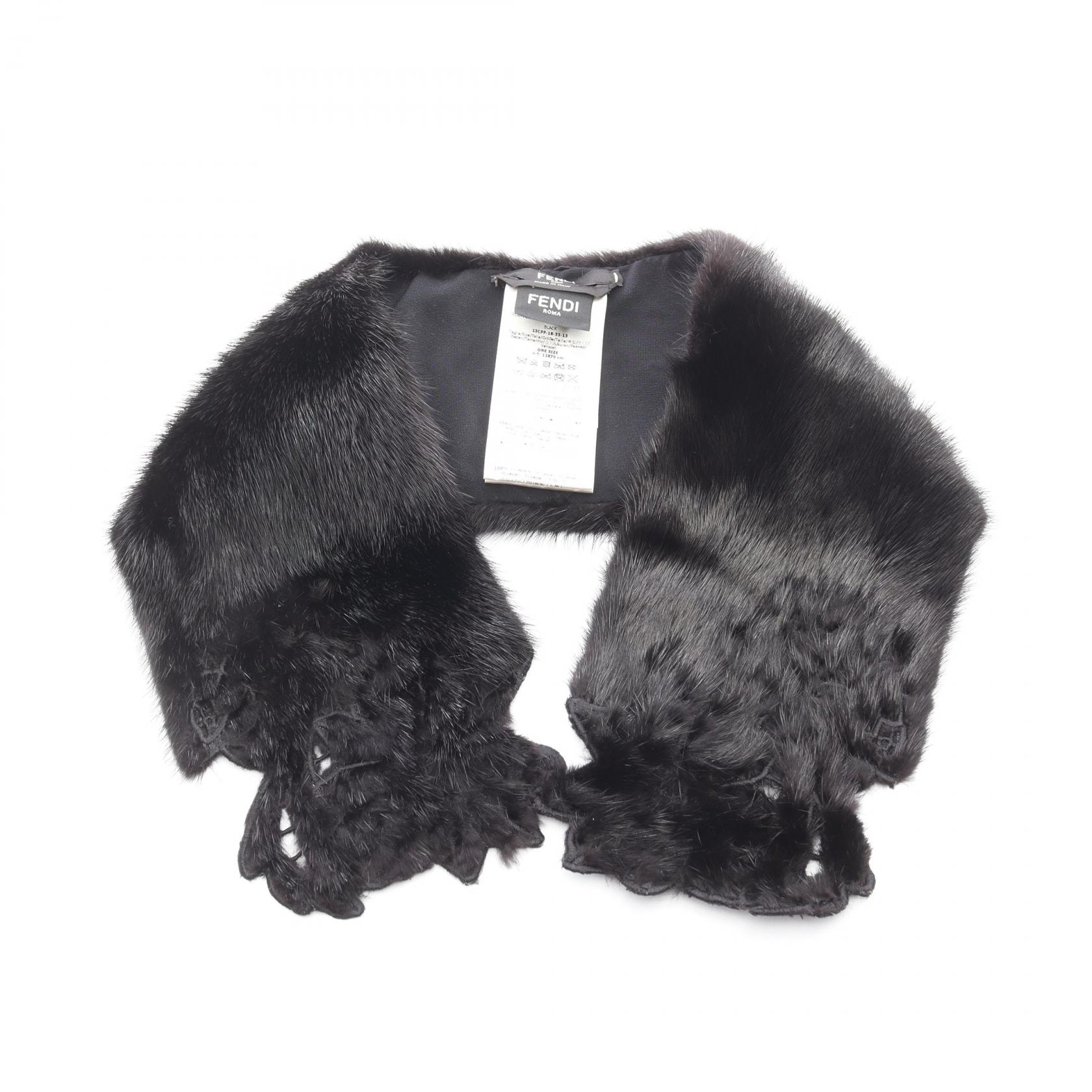 フェンディ FENDI ティペット マフラー 衣料品 ミンクファー レディース ブラック系 13CPF 【中古】