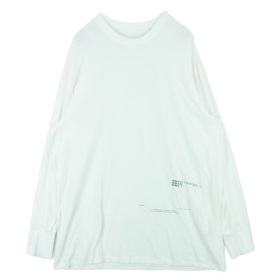 JULIUS ユリウス 19AW 677CPM17 GATAER SEAMD LONG SLEEVE SHIRT ロングスリーブ プリント 長袖 カットソー Tシャツ ホワイト系 2【中古】