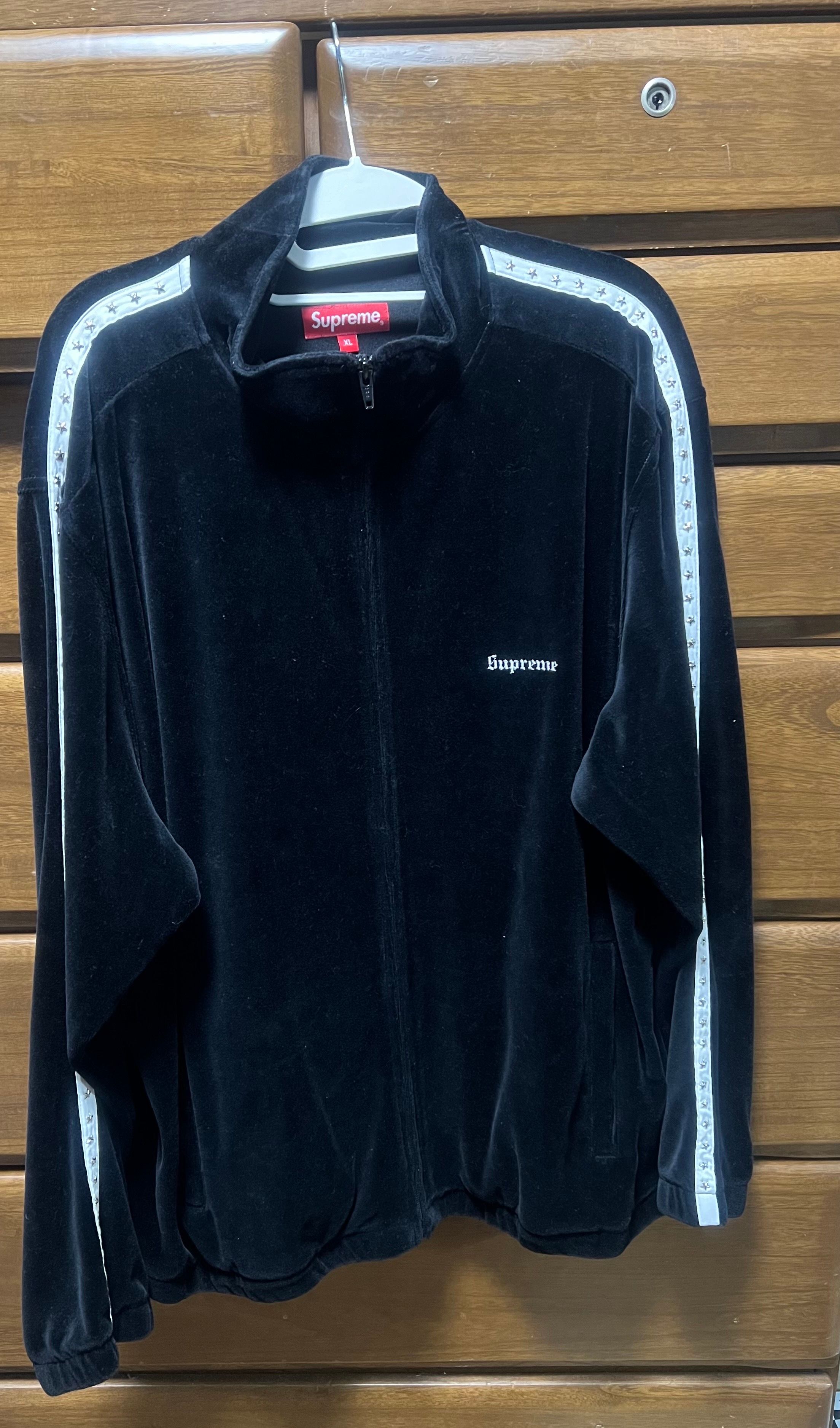 Supreme Studded Velour Track Jacket "Black"