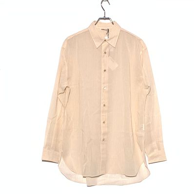 AURALEE 24SS Hard Twist Finx Organdy Stripe Shirt "Beige"