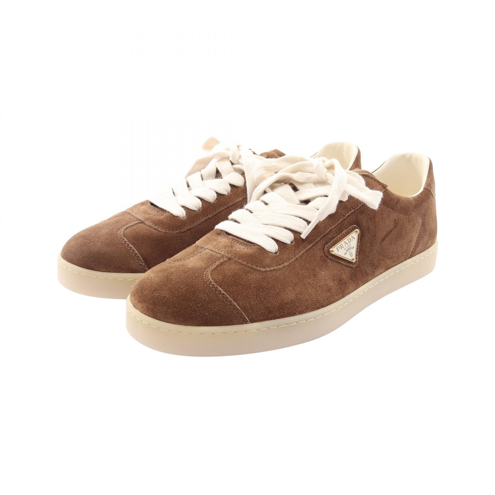 プラダ PRADA LANE スニーカー 靴 スウェード メンズ ブラウン系 【中古】