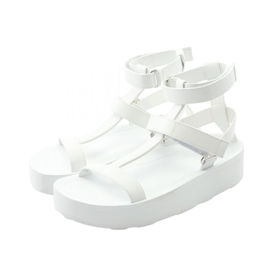 エルメス HERMES エニド サンダル 靴 レザー ホワイト レディース ホワイト系 【中古】