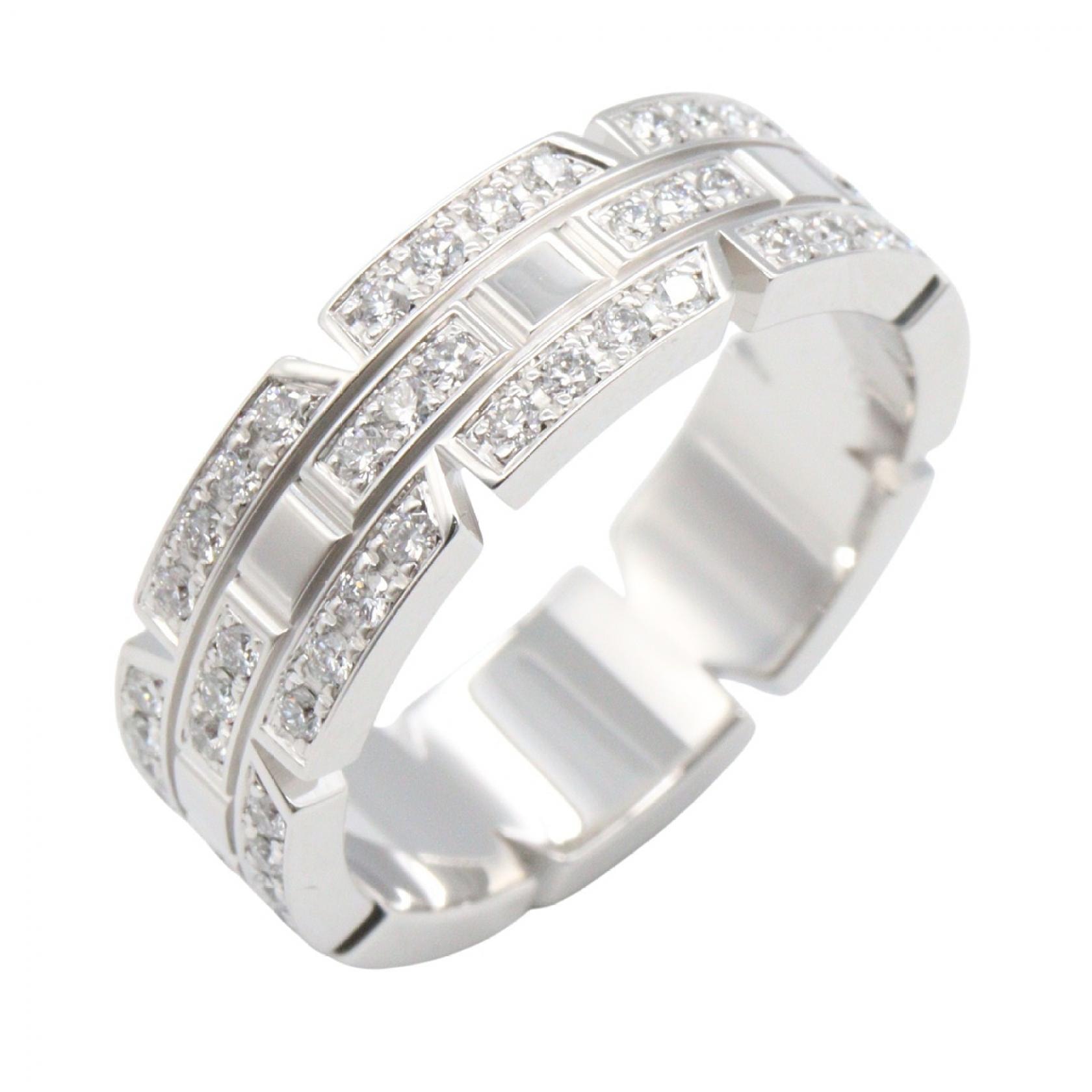 カルティエ CARTIER タンクフランセーズ SM ダイヤ リング リング・指輪 ジュエリー K18WG(ホワイトゴールド) ダイヤモンド レディース シルバー系 / クリア系 【中古】