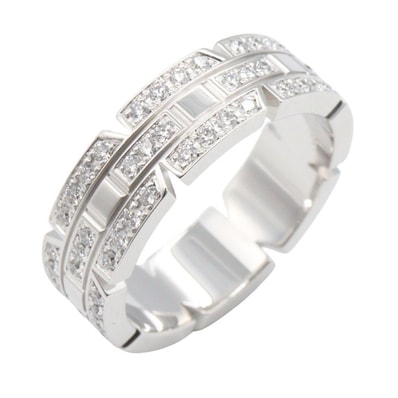 カルティエ CARTIER タンクフランセーズ SM ダイヤ リング リング・指輪 ジュエリー K18WG(ホワイトゴールド) ダイヤモンド レディース シルバー系 / クリア系 【中古】