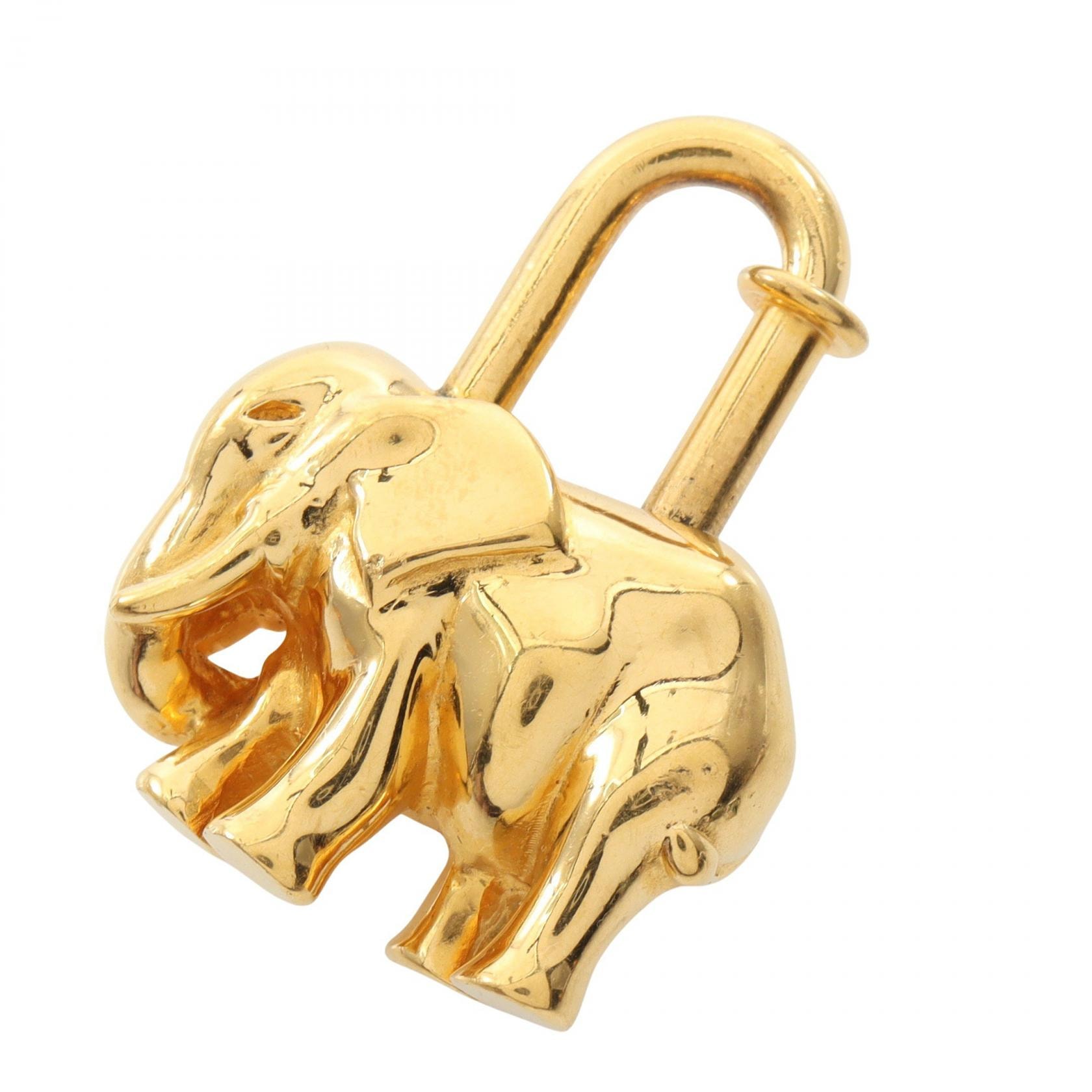 エルメス HERMES カデナチャーム エレファント ゾウ 象 1997年限定 チャーム アクセサリー GP ゴールド レディース ゴールド系 【中古】