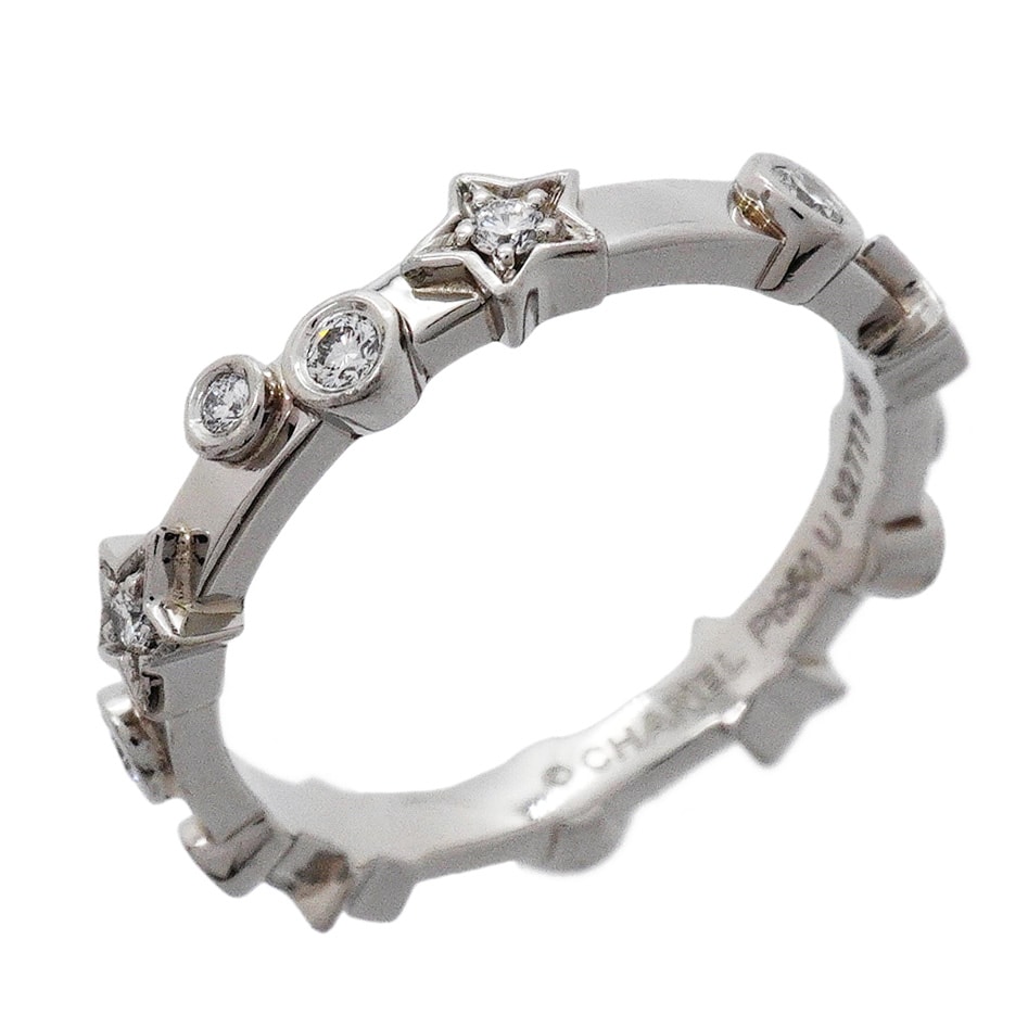 【6jhb0607】シャネル リング コメット/ダムール 星形 スター Pt950 プラチナ ダイヤモンド #48【中古】レディース