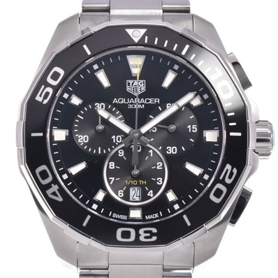 タグホイヤー TAG HEUER CAY111A.BA0927 アクアレーサー クロノグラフ デイト ブラック クォーツ メンズ 美品 腕時計 N#148753