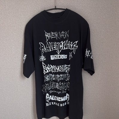 バレンシアガDIYメタルtシャツブラック
