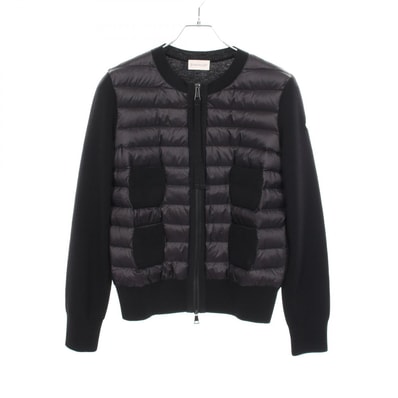 モンクレール MONCLER カーディガン 切替 ダウンジャケット 衣料品 アウター ナイロン ウール レディース ブラック系 9B51000 【中古】