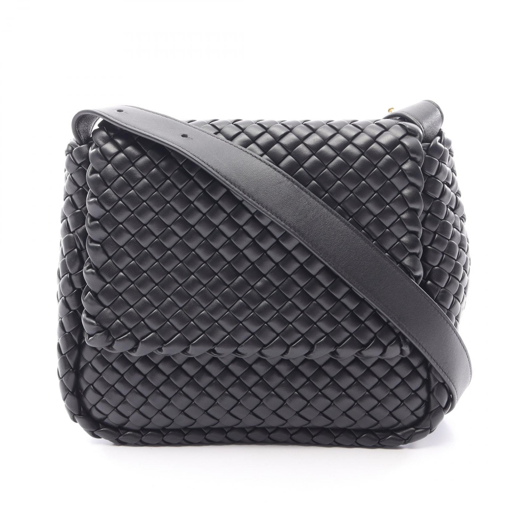 ボッテガヴェネタ BOTTEGA VENETA イントレチャート スモール コブル ショルダーバッグ バッグ レザー レディース ブラック系 709418 【中古】
