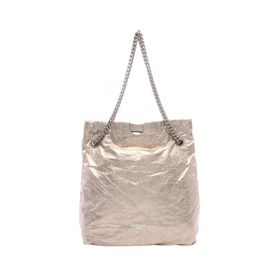 バレンシアガ BALENCIAGA CRUSH トートバッグ バッグ レザー レディース ゴールド系 742941 【中古】