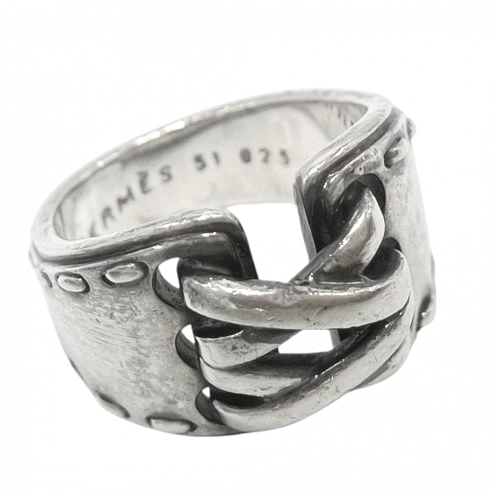 HERMES エルメス 指輪 メキシコ リング アクセサリー ジュエリー 小物 51サイズ シルバー925    約9号 シルバー レディース 約7.9g【中古品】