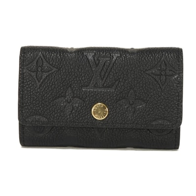 LOUIS VUITTON ルイ・ヴィトン ミュルティクレ 6 現行 LVロゴ フラワー ブラック スナップボタン 6連 キーフック 二つ折り RFID ICチップ 未使用 モノグラム アンプラント ノワール キーケース M64421