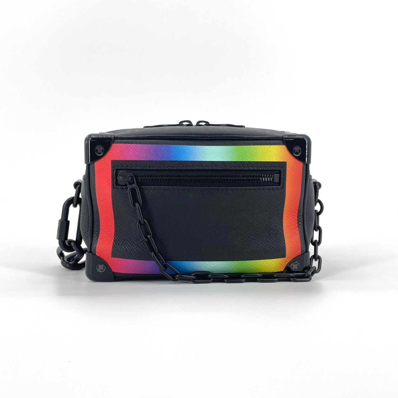 LOUIS VUITTON(ルイ・ヴィトン) ミニソフトトランク レインボーカラー M30351 ショルダーバッグ ブラック×ネオン