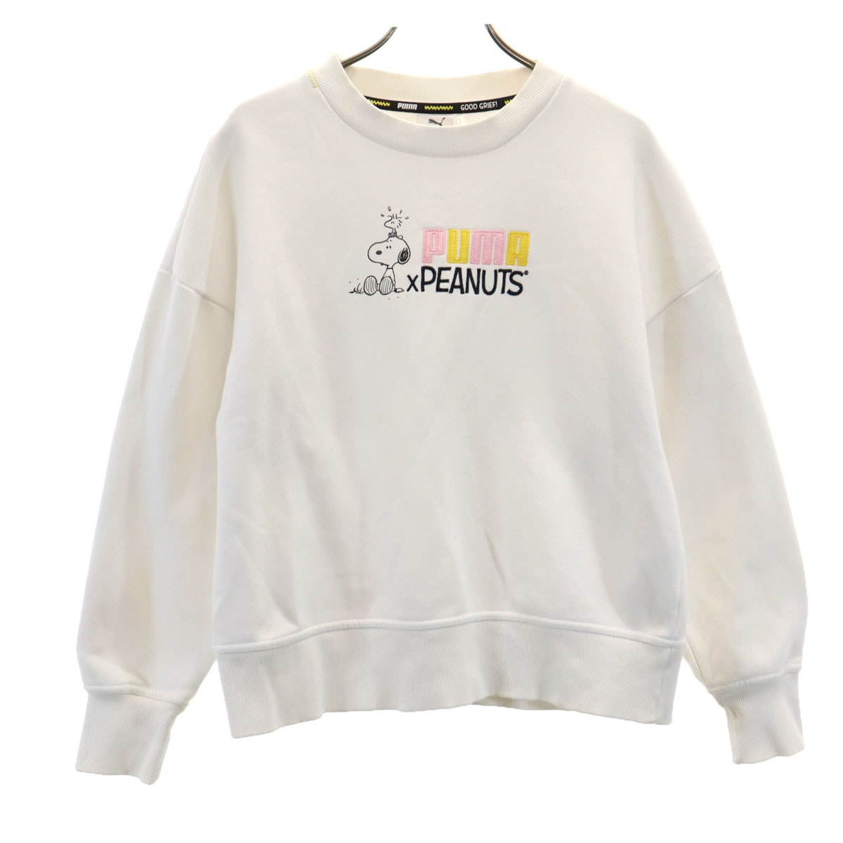 PUMA プーマ PEANUTS ピーナッツ コラボ SNOOPY 長袖 スウェット トレーナー XS ホワイト スヌーピー
