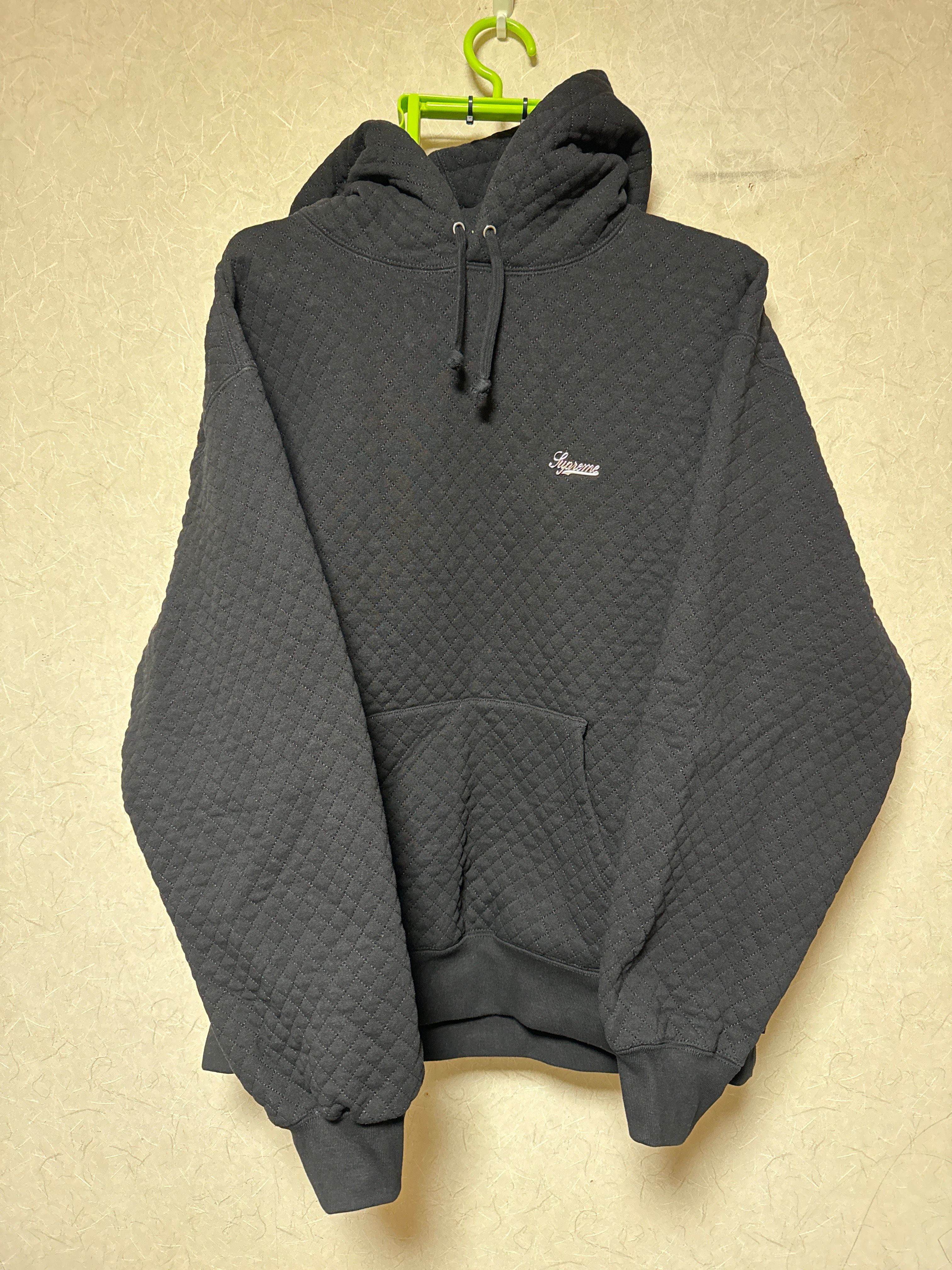 Supreme Micro Quilted Hooded Sweatshirt "Black"