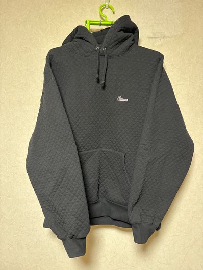Supreme Micro Quilted Hooded Sweatshirt "Black"