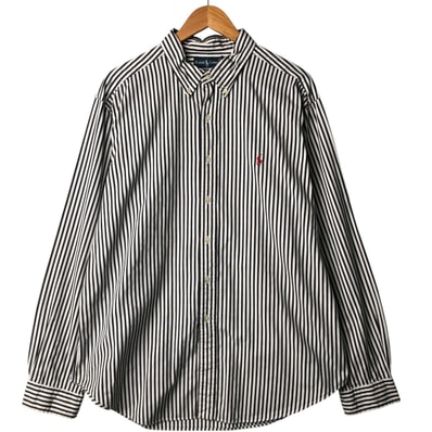 古着 ラルフローレン Ralph Lauren CLASSIC FIT 長袖 ボタンダウンストライプシャツ メンズXXL相当/eaa565598