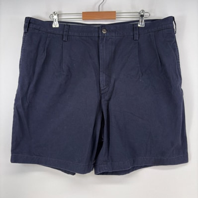古着 ノーティカ NAUTICA ショートパンツ チノパン タック ワンポイントロゴ 大きいサイズ ハーフパンツ w42 ダークネイビー メンズ