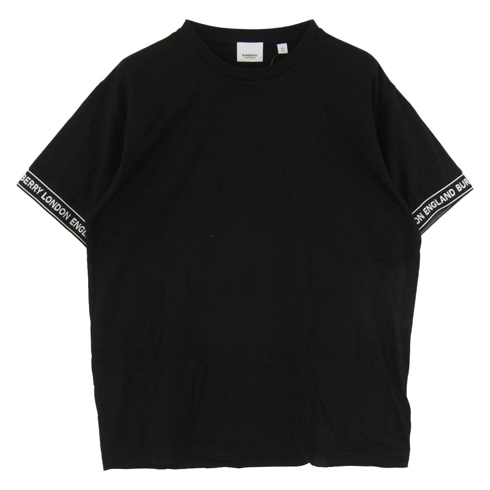 BURBERRY バーバリー 20AW 8026224 LOGO TAPE OVERSIZED T-shirt ロゴテープ オーバーサイズ Tシャツ 半袖 カットソー ブラック系 XS【中古】