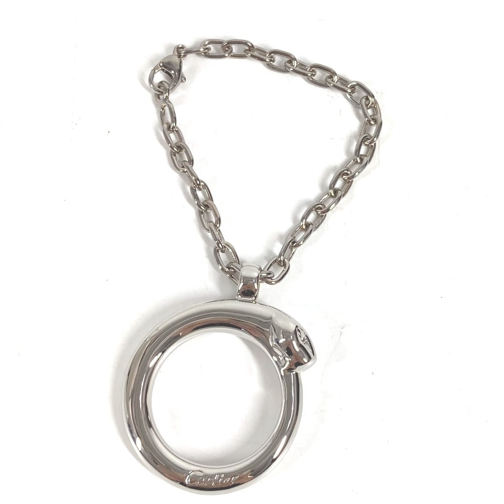 カルティエ CARTIER チャーム ロゴ パンテール チャーム キーホルダー バッグチャーム ネックレス チョーカー チェーンネックレス アクセサリー ペンダントトップ メタル シルバー 美品
