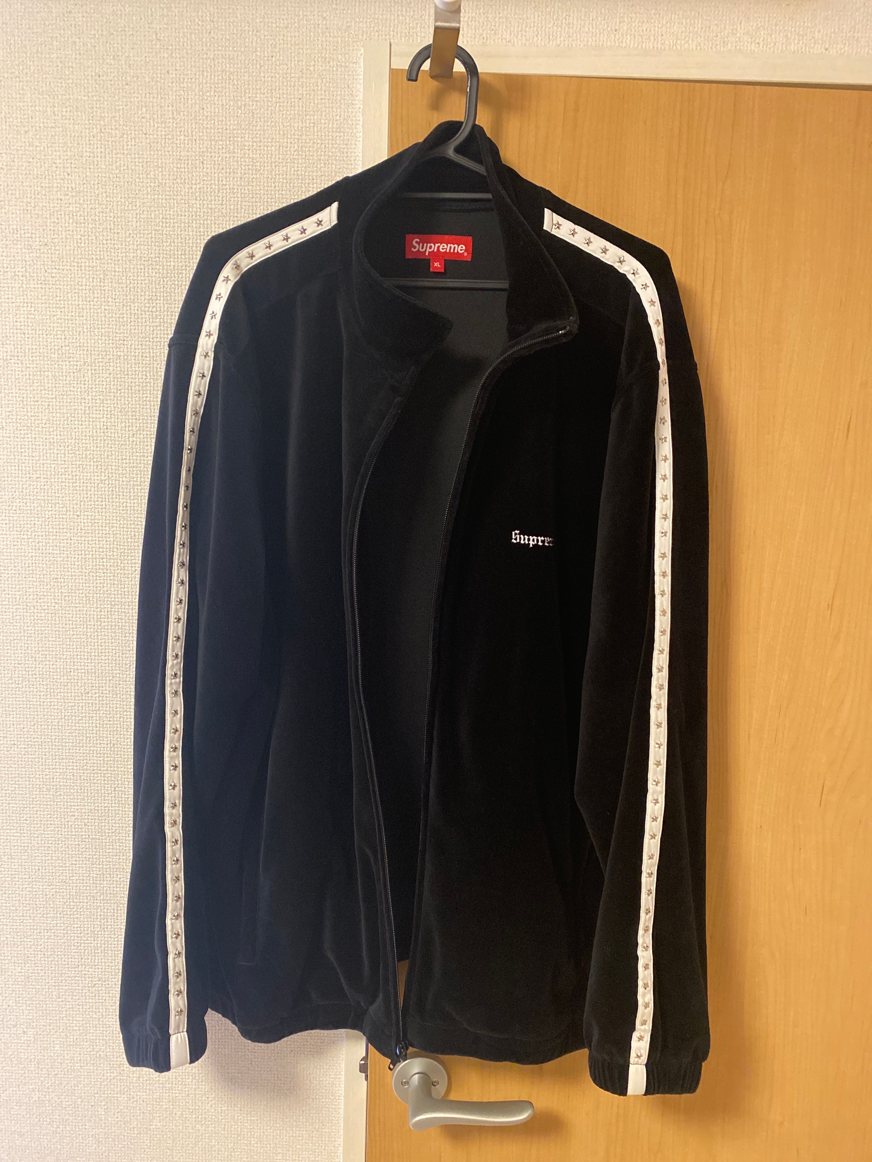Supreme Studded Velour Track Jacket "Black"
