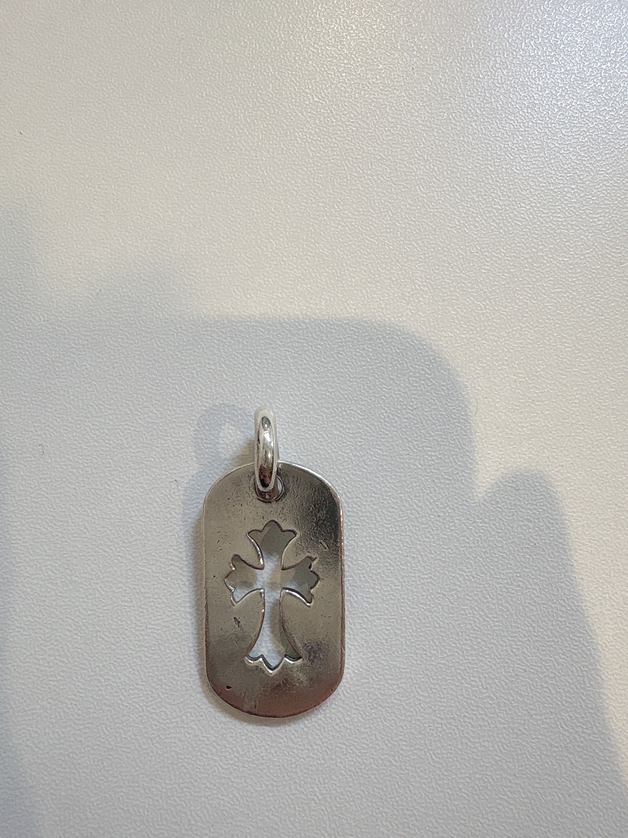Chrome Hearts Dog Tag S Cut Out Cross "Silver"
