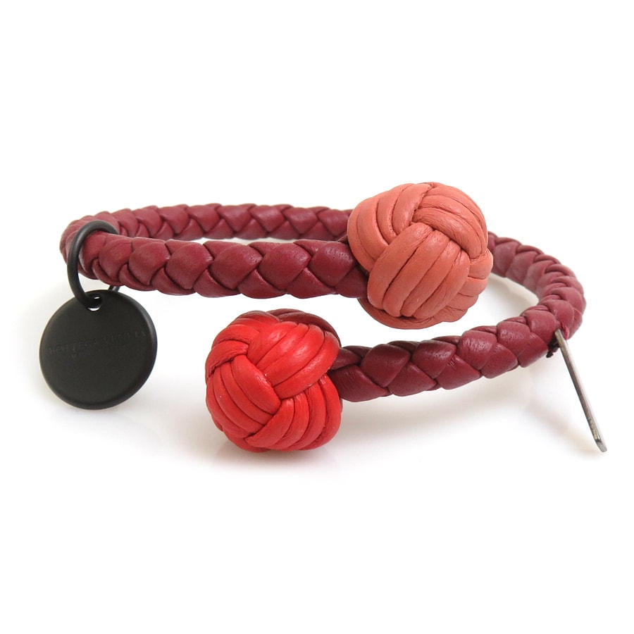 ボッテガヴェネタ BOTTEGAVENETA ブレスレット レザー レッド系 ユニセックス【中古】 h31110a