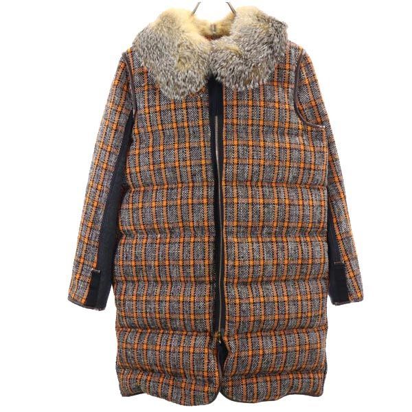 MARNI 2way 襟ファー付き ニット 切替 ダウンコート