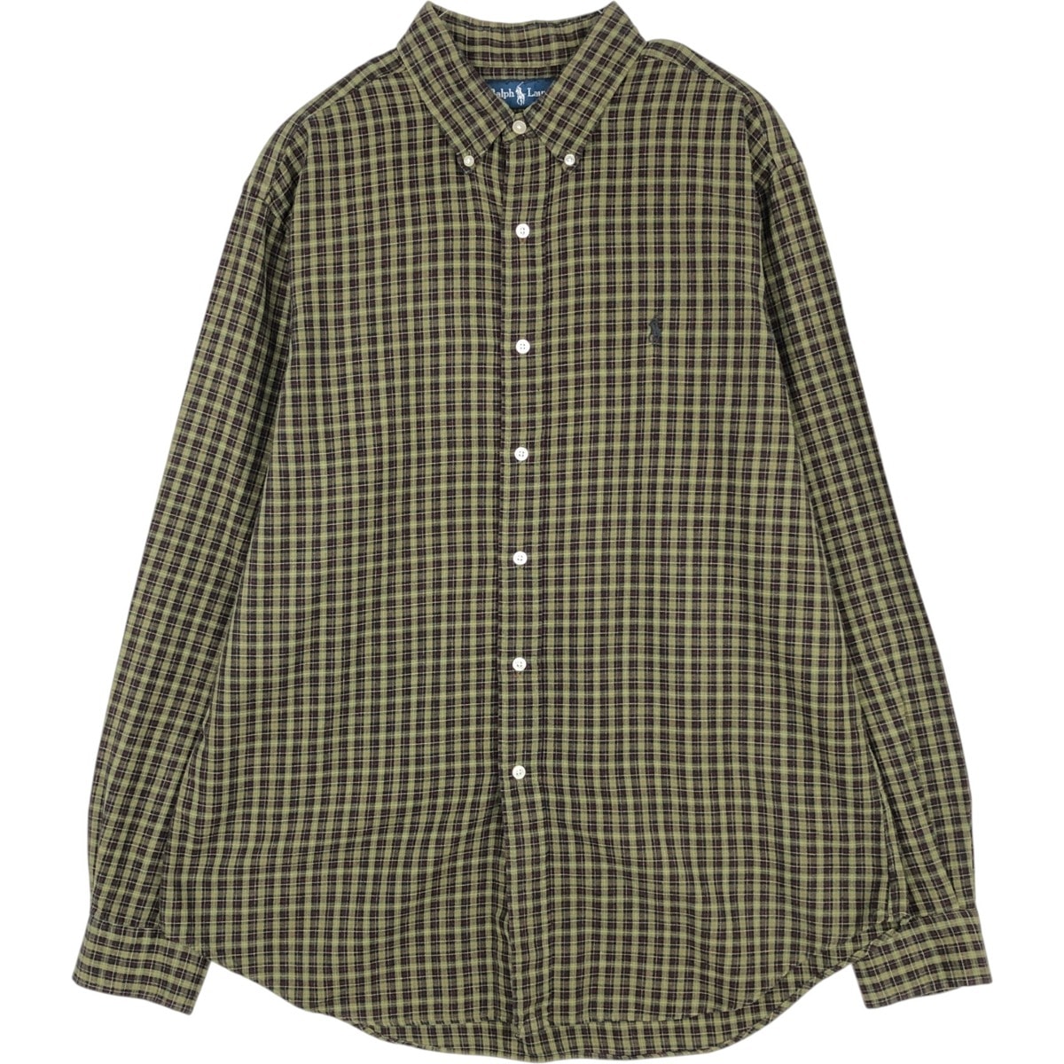 古着 ラルフローレン Ralph Lauren CLASSIC FIT クラシックフィット 長袖 ボタンダウンチェックシャツ メンズL相当/eaa676403