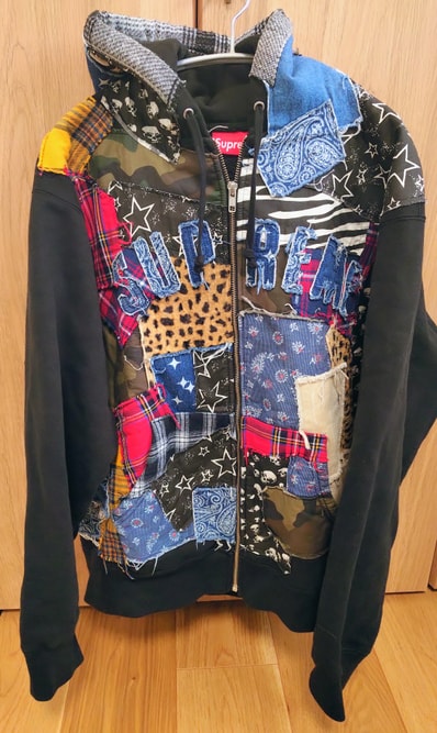 Supreme Patchwork Zip Up Hooded Sweatshirt "Multi"