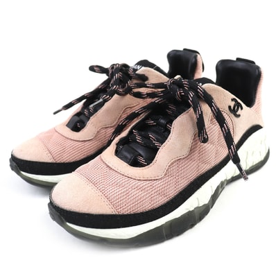 美品 シャネル
スニーカー ピンク ブラック ホワイト レディース 36 G38290