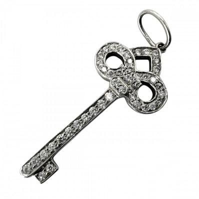 TIFFANY&Co. ティファニー ペンダントトップ フルール ド リスキー キーモチーフ ジュエリー アクセサリー Pt950プラチナ ダイヤモンド レディース 約1.6g【中古品】