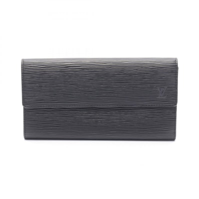 ルイ・ヴィトン LOUIS VUITTON ポシェット ポルトモネ クレディ エピ ノワール 二つ折り長財布 財布 レザー メンズ レディース ブラック系 M63572 【中古】